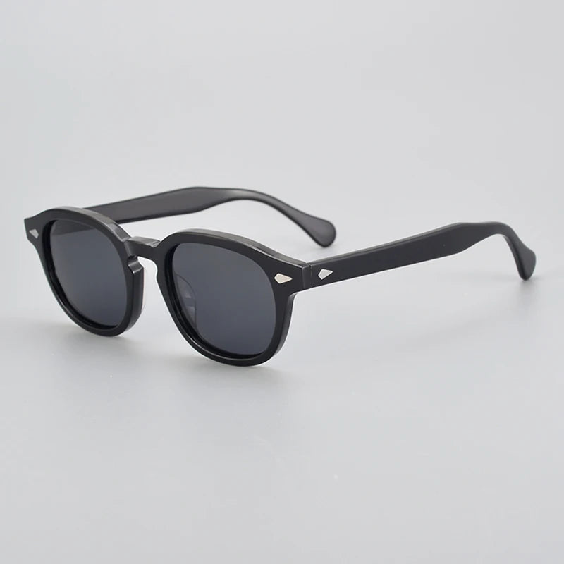 Black Mask Unisex Full Rim Square Acetate Polarized Sunglasses 3846 Sunglasses Black Mask Black-Gray As Shown 