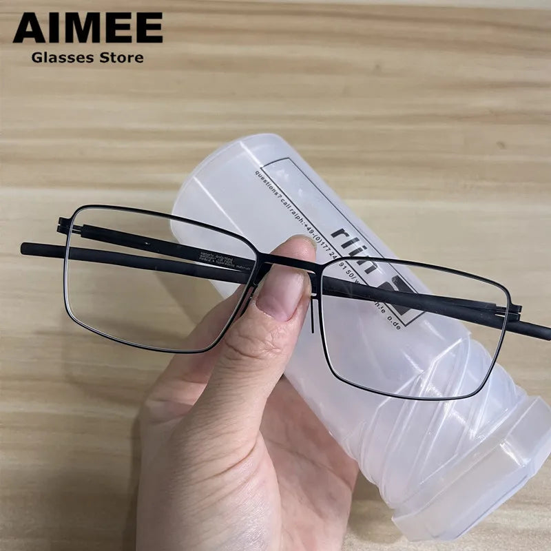 Aimee Women's Full Rim Square Screwless Steel Eyeglasses 54135