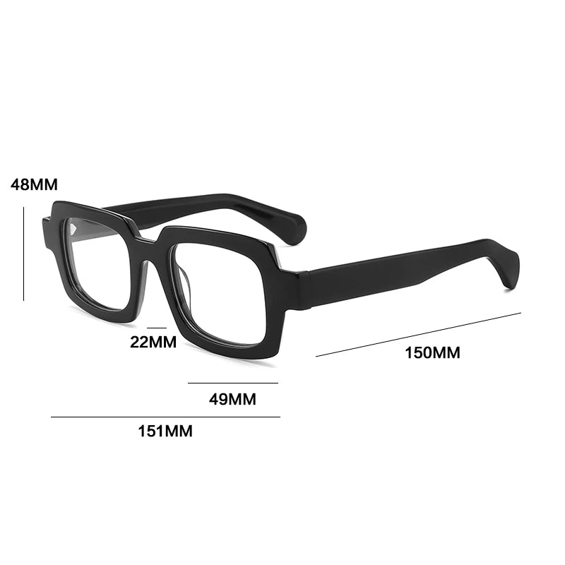 Gatenac Unisex Full Rim Big Square Acetate Reading Glasses 882219