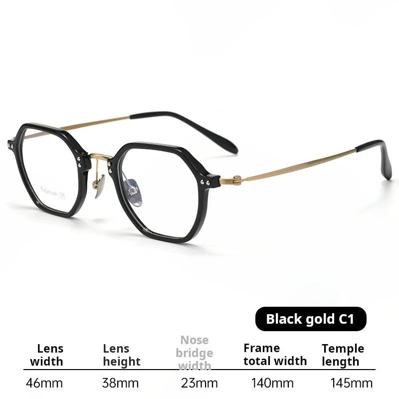 Xbora  Unisex Full Rim Flat Top Polygon Tr 90 Titanium Eyeglasses 518273