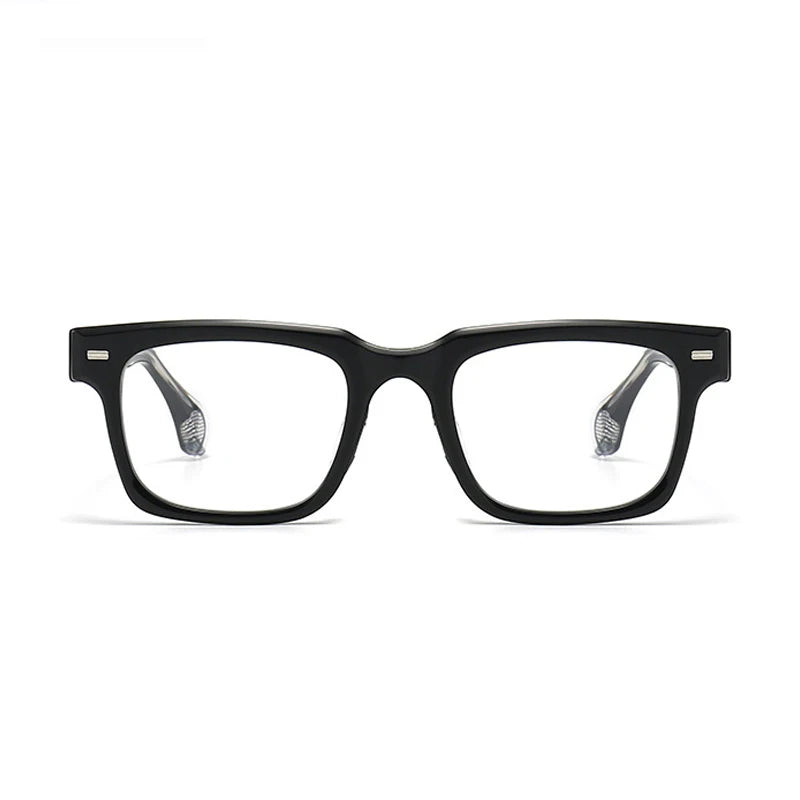 Black Mask Unisex Full Rim Square Brow Line Acetate Eyeglasses 22146 Full Rim Black Mask   