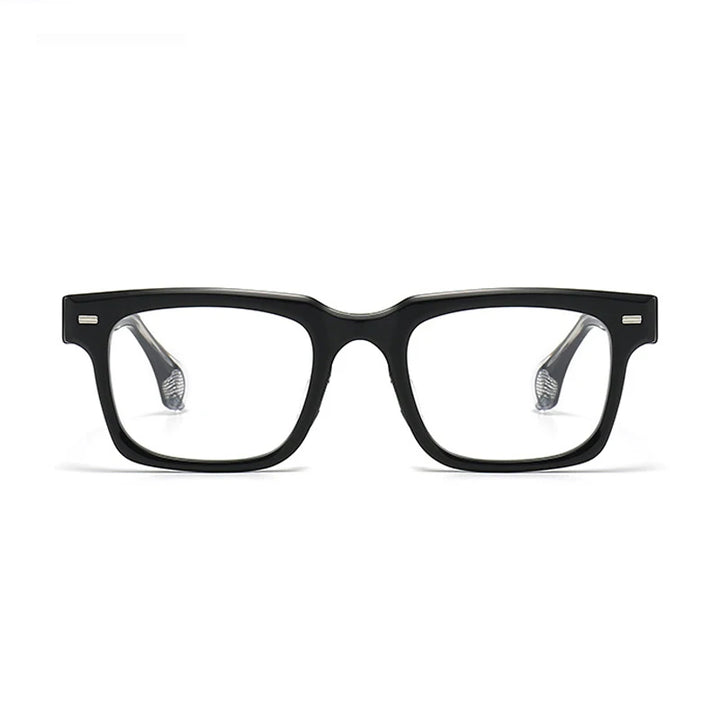 Black Mask Unisex Full Rim Square Brow Line Acetate Eyeglasses 22146 Full Rim Black Mask   