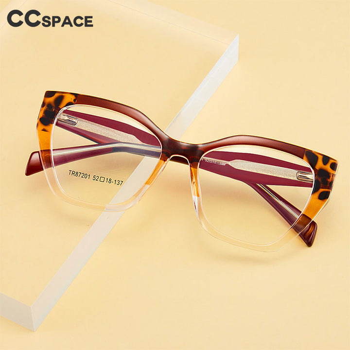 CCspace Unisex Full Rim Square Acetate Eyeglasses 56455 Full Rim CCspace   