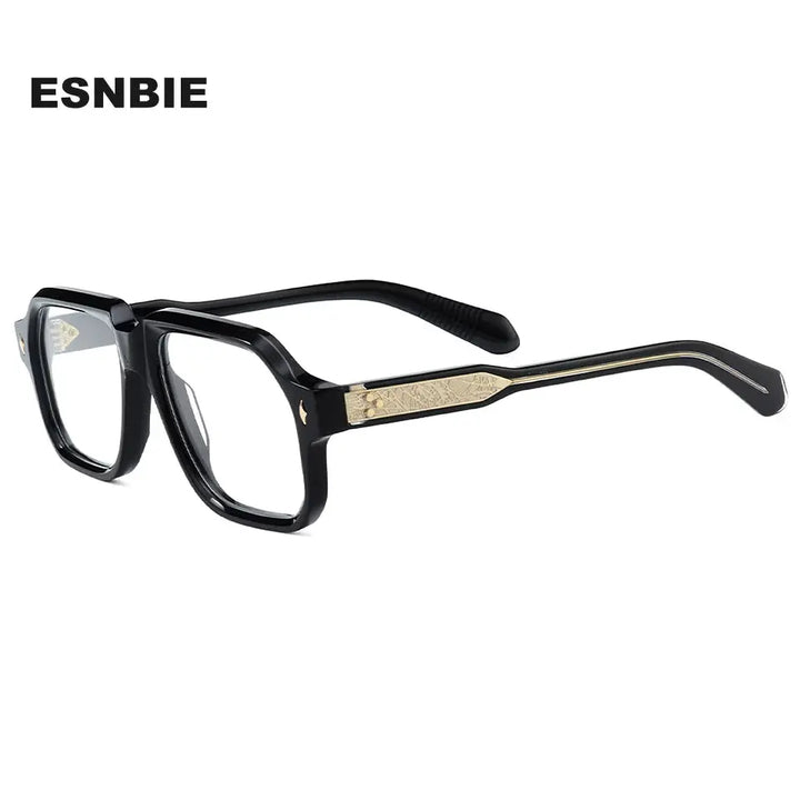Esnbie 250980 Mens Full Rim Square Brow Line Acetate Frames — view 1 | Esnbie at FuzWeb