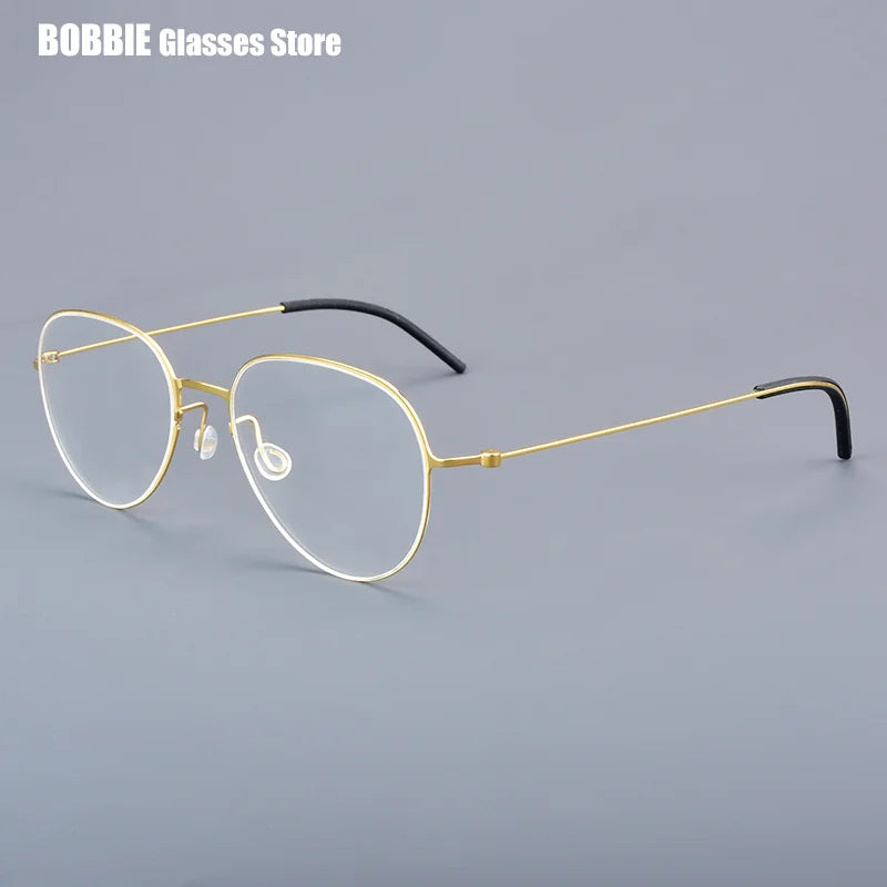 Bobbie Unisex Full Rim Oval Round Screwless Titanium Eyeglasses 765512