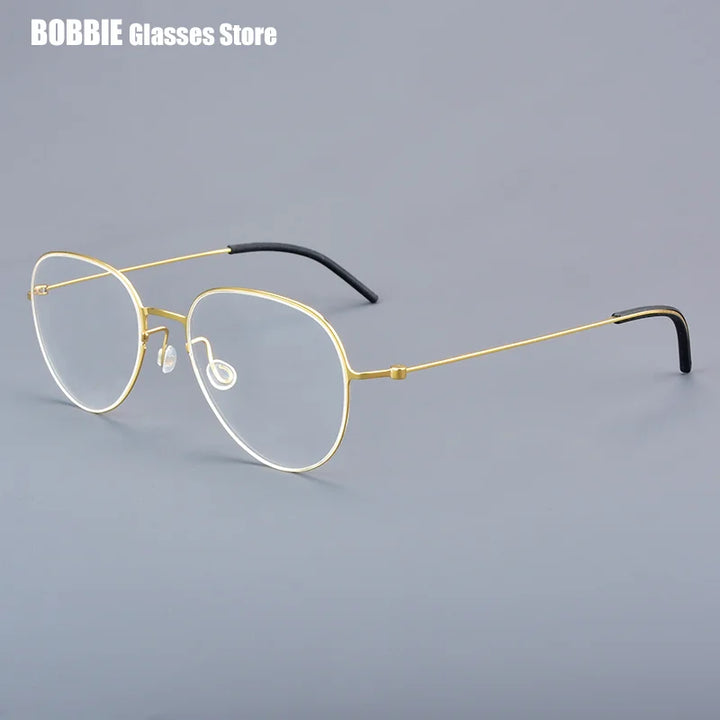 Bobbie Unisex Full Rim Oval Round Screwless Titanium Eyeglasses 765512