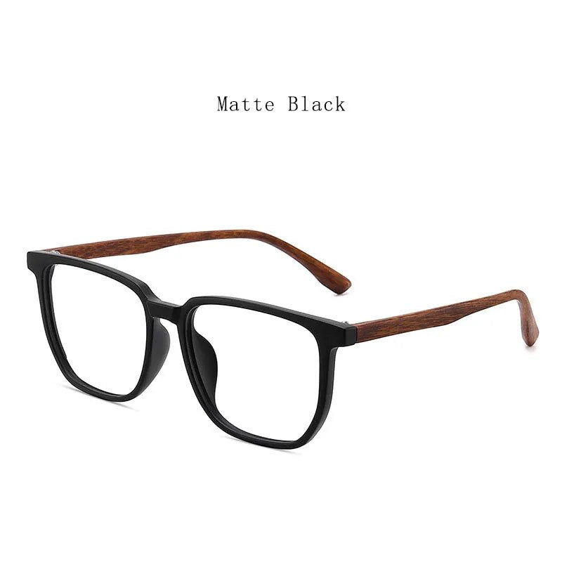 Hdcrafter Unisex Full Rim Square Tr 90 Acetate Eyeglasses 752323 Full Rim Hdcrafter Eyeglasses Matte-Black  