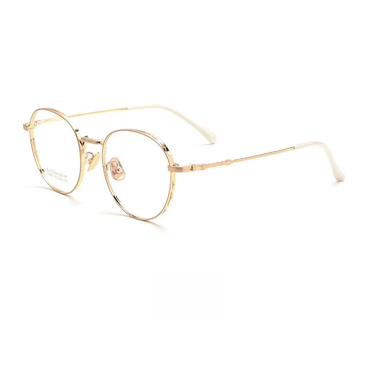 Yimaruili Women's Full Rim Round Titanium Eyeglasses 50814