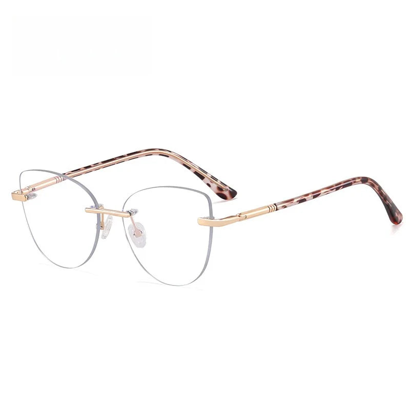 KatKani Women's Rimless Cat Eye Alloy Eyeglasses 83601 Rimless KatKani Eyeglasses   