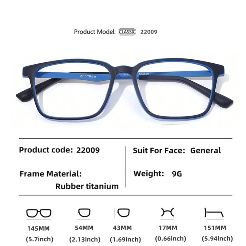 Kocolior Unisex Full Rim Square Rubber Titanium Photochromic Reading Glasses 722009