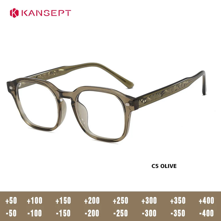 Kansept Unisex Full Rim Square Tr 90 Titanium Reading Glasses 988265