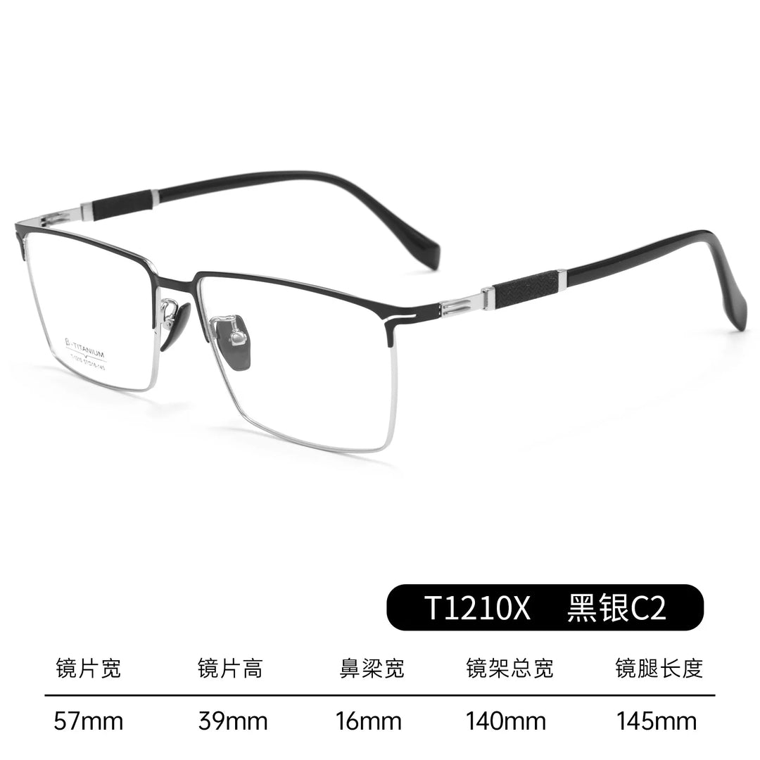 Gmei Optical T1210X men's square alloy prescription eyeglasses — view 4