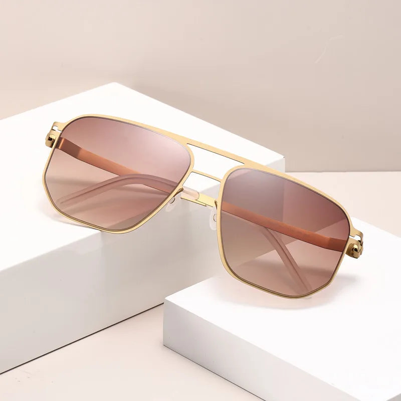 Black Mask Men's Full Rim Square Double Bridge Steel Sunglasses 396148