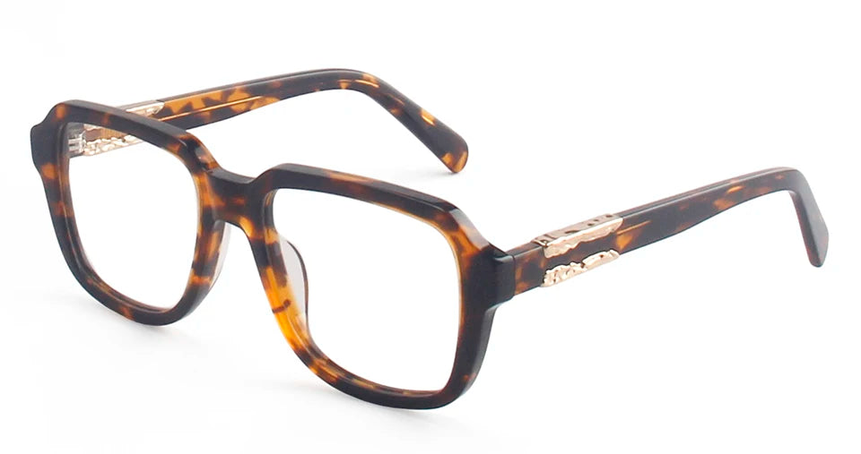 Esnbie Unisex Full Rim Oval Square Brow Line Acetate Eyeglasses 912411