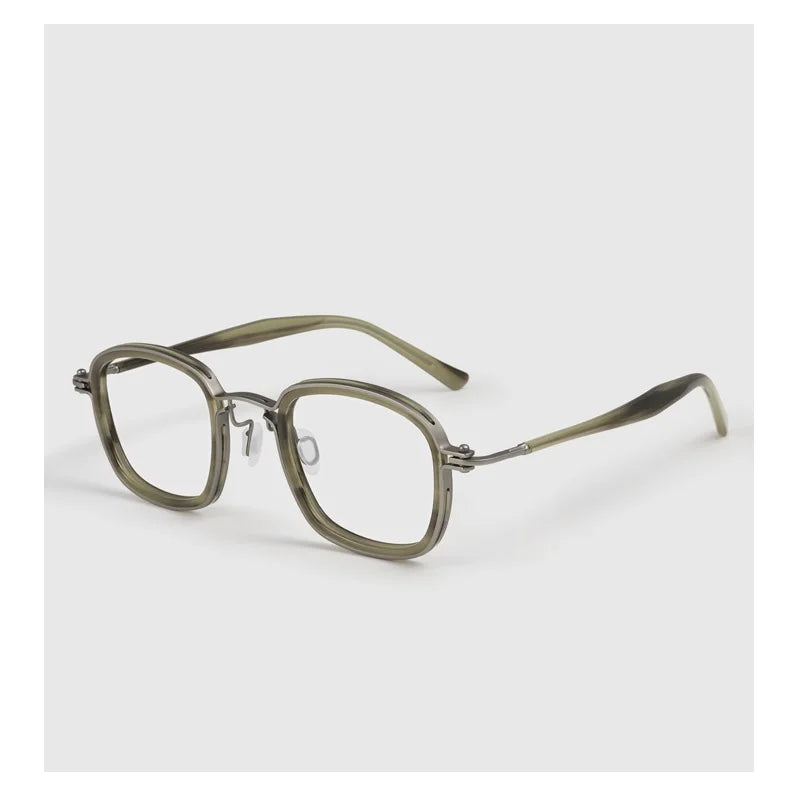 Bobbie Unisex Full Rim Round Square Titanium Acetate Eyeglasses 985863