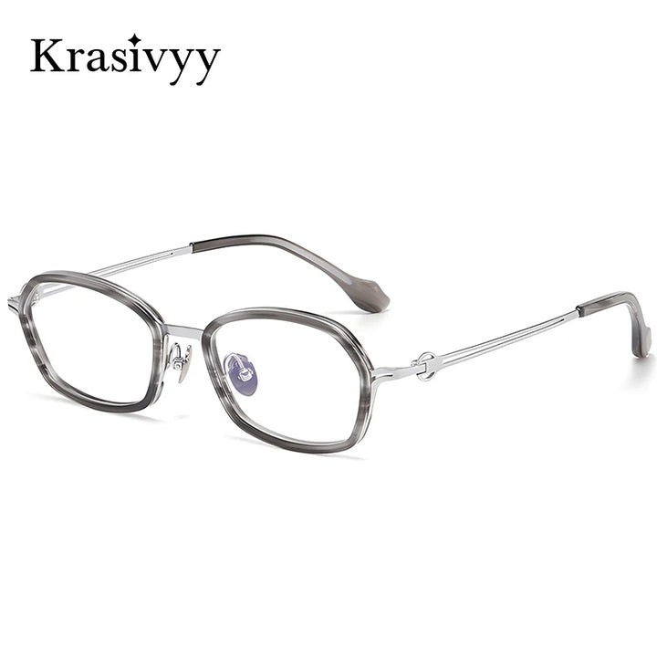 Krasivyy Unisex Full Rim Oval Titanium Prescription Eyeglasses ARLT6087