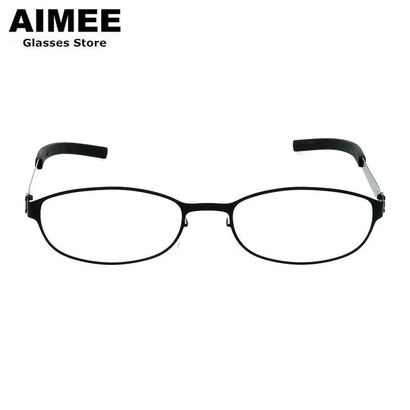 Aimee Women's Full Rim Oval Screwless Stainless Steel Eyeglasses 19003 Full Rim Aimee   