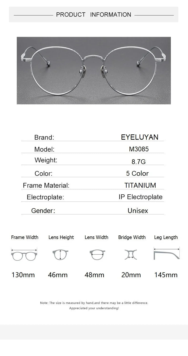 Eleccion Women's Full Rim Oval Round Titanium Eyeglasses 93085 Full Rim Eleccion