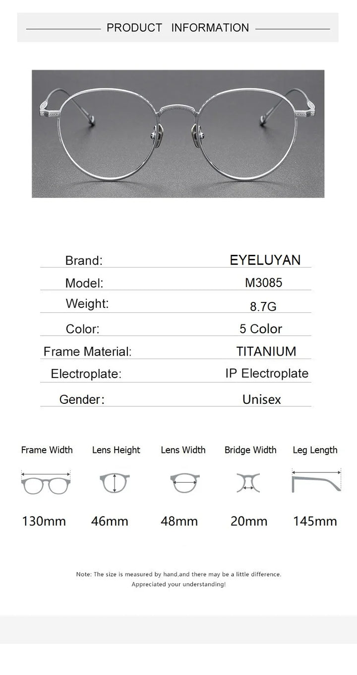 Eleccion Women's Full Rim Oval Round Titanium Eyeglasses 93085 Full Rim Eleccion