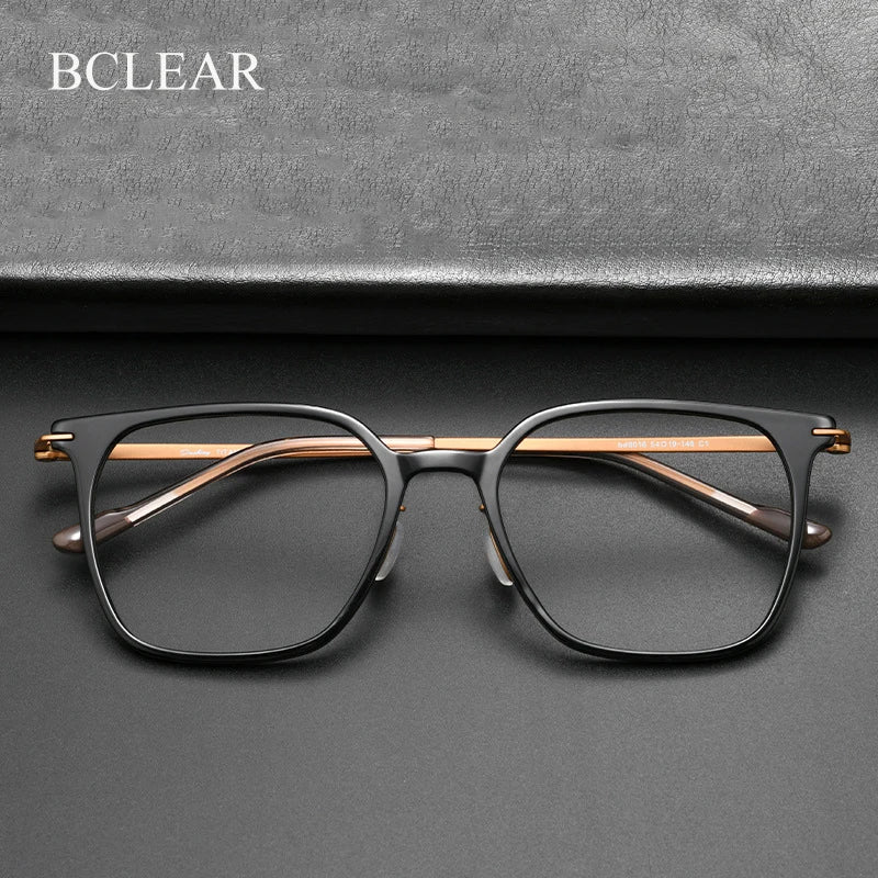 Bclear Unisex Full Rim Square Tr 90 Titanium Eyeglasses 18018