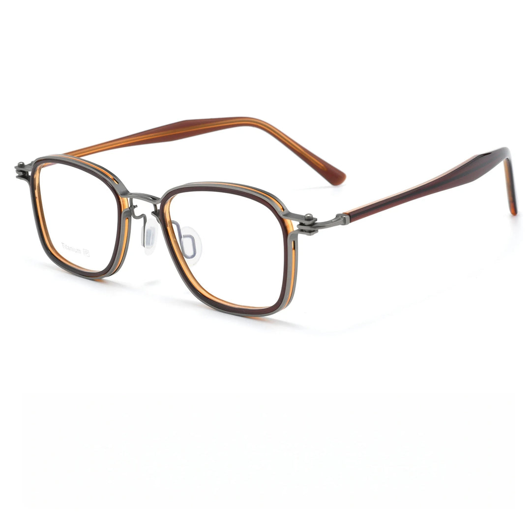 Yimaruili Unisex Full Rim Oval Titanium &amp; Acetate Eyeglasses M5868 — view 5 | Yimaruili at FuzWeb