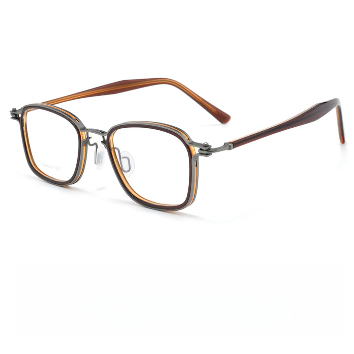 Yimaruili Unisex Full Rim Oval Titanium &amp; Acetate Eyeglasses M5868 — view 5 | Yimaruili at FuzWeb