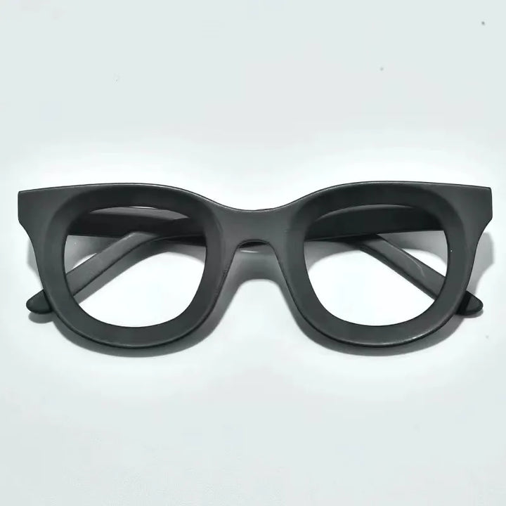 Black Mask Unisex Full Rim Square Acetate Eyeglasses L6688 Full Rim Black Mask Matte Black  
