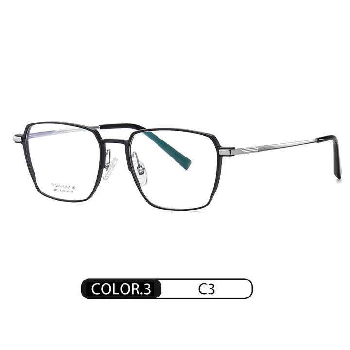 Hotochki Unisex Full Rim Square Titanium Eyeglasses Yj2013 Full Rim Hotochki C3  