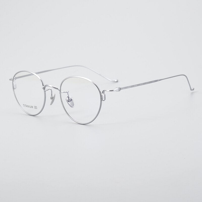Muzz Unisex Full Rim Irregular Round Titanium Eyeglasses W219 Full Rim Muzz C4  