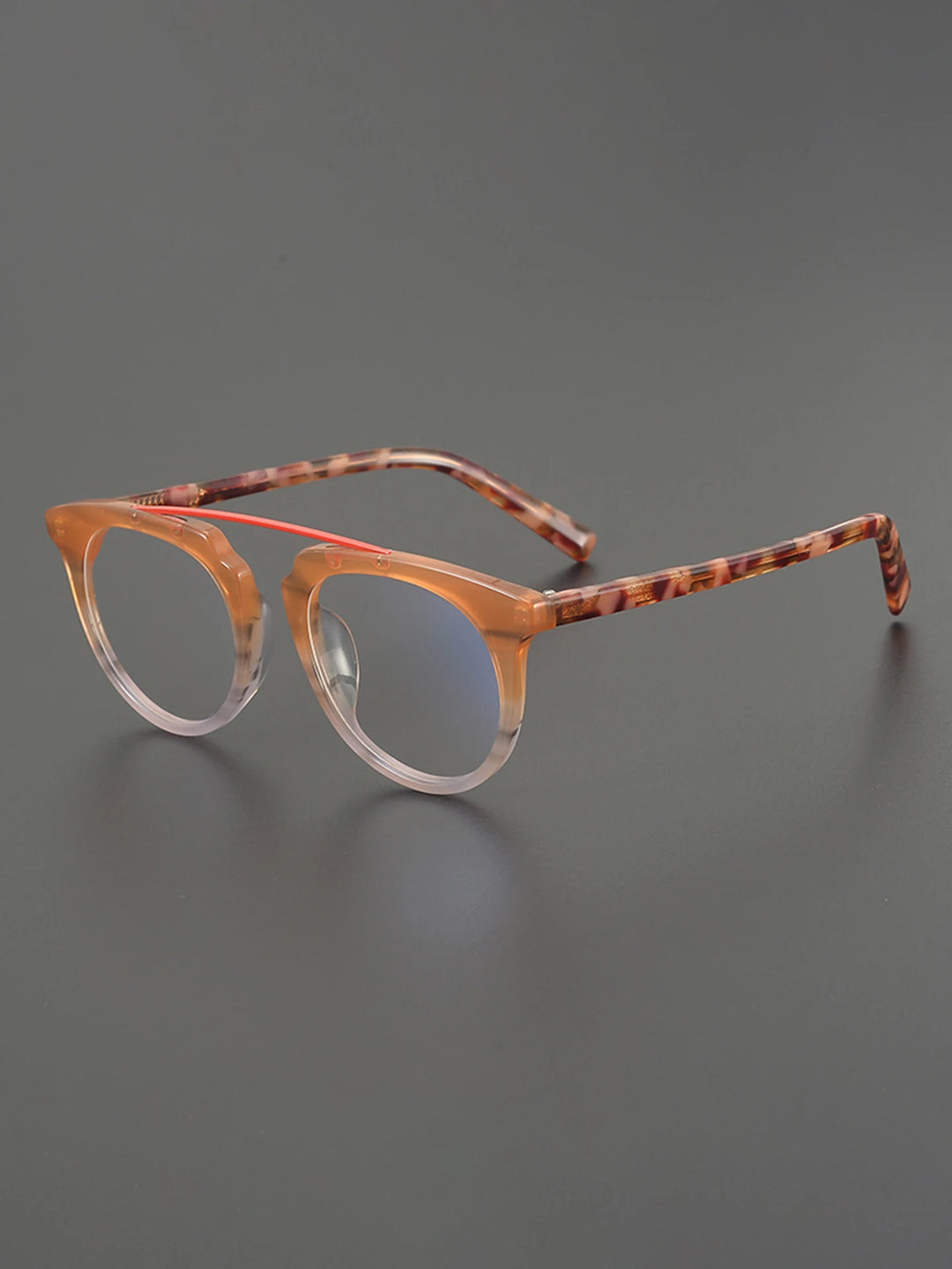 Nobler Unisex Full Rim Flat Top Oval Brow Line Acetate Eyeglasses 48290