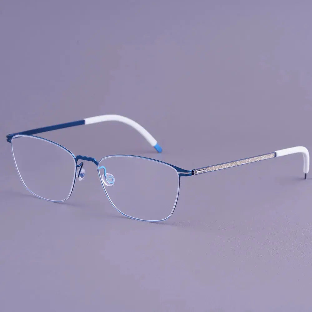 Bobbie 467441 Unisex Screwless Ful Rim Square Titanium Frames — view 1 | Bobbie at FuzWeb