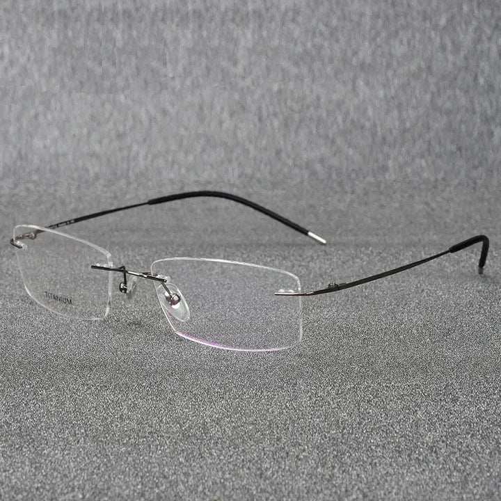 Handoer Unisex Rimless Titanium Prescription Eyeglasses 6210 - view 9