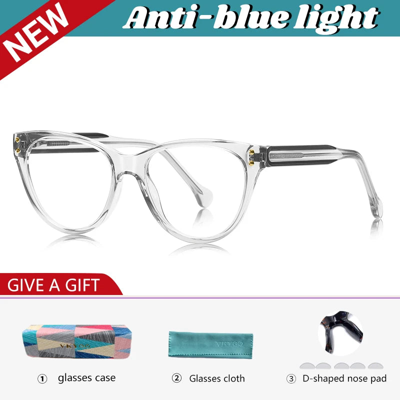 Vicky Women's Full Rim Oval Cat Eye Tr 90 Alloy Reading Glasses 74102
