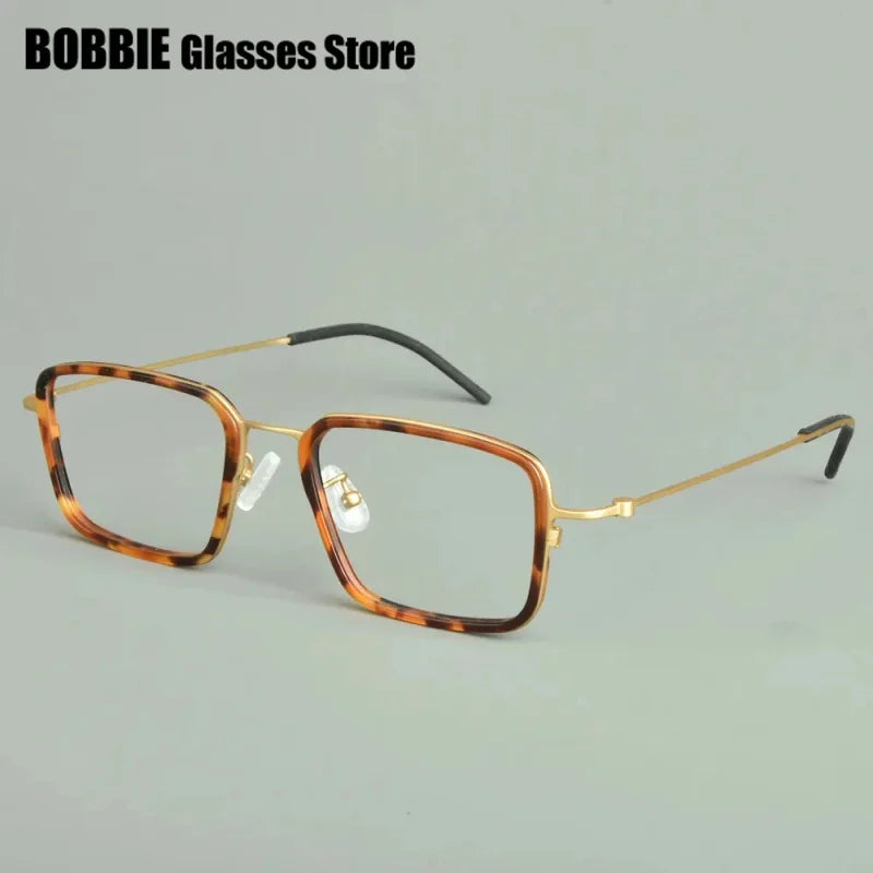 Bobbie Unisex Full Rim Big Square Titanium Acetate Eyeglasses 975013