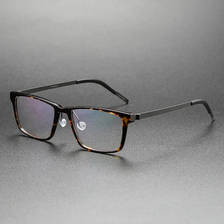 Aimee Unisex Full Rim Square Acetate Titanium Eyeglasses 481819 FuzWeb