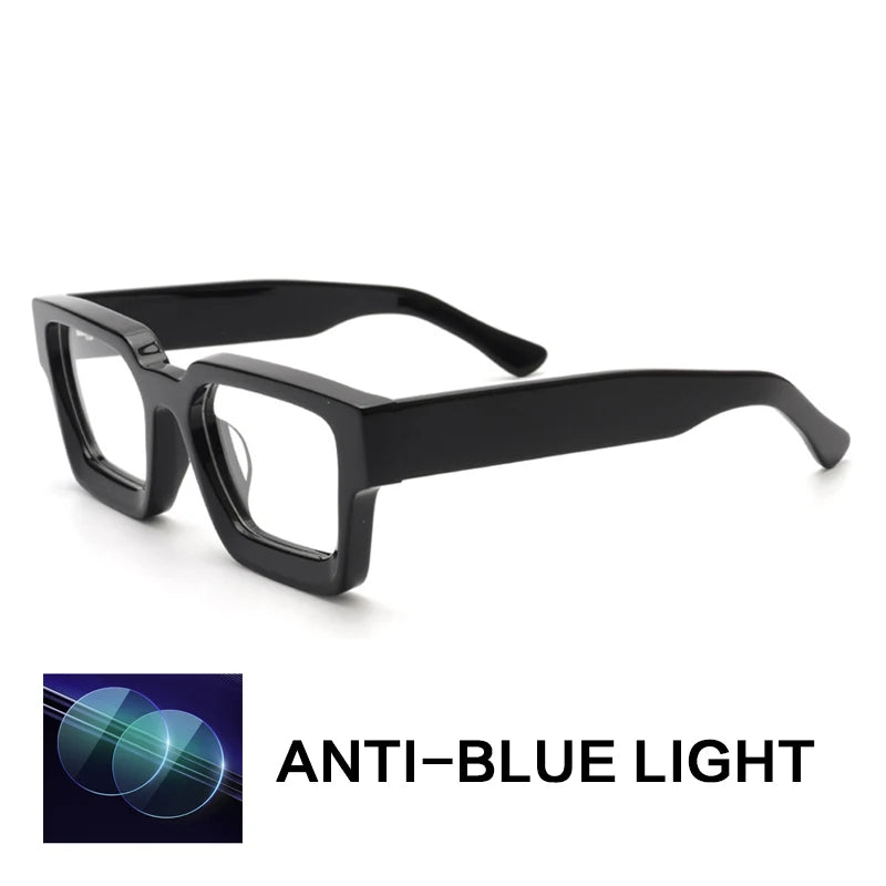 Gatenac Unisex Full Rim Polygon Brow Line Acetate Reading Glasses G1439