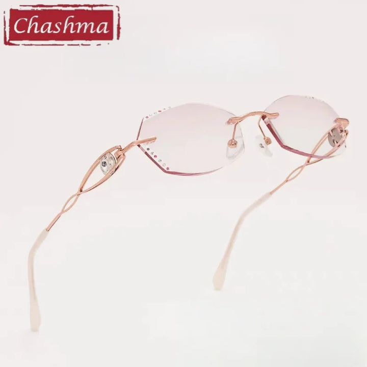 Chashma Women's Rimless Oval Rectangle Titanium Eyeglasses 888022.
