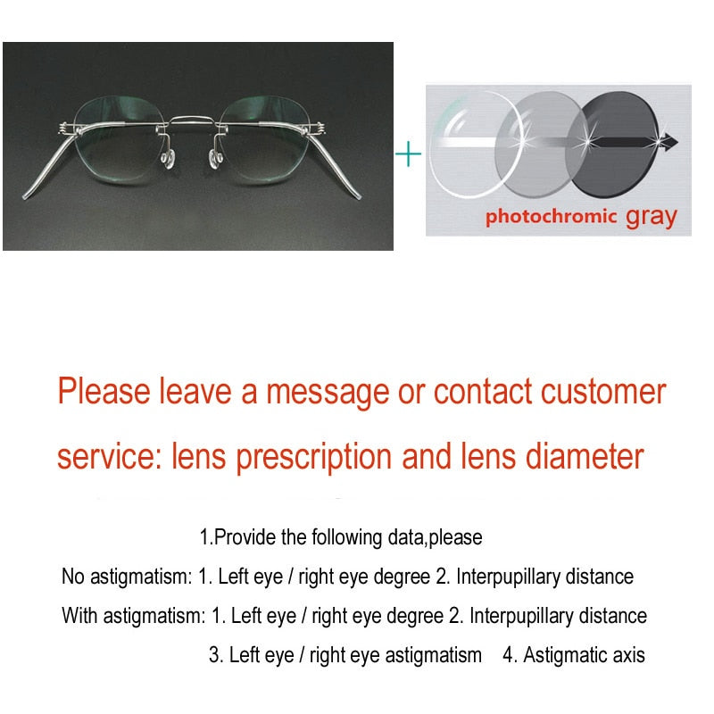 Yujo Unisex Rimless Polygon Stainless Steel Eyeglasses Custom Lens Options Rimless Yujo C4 China 