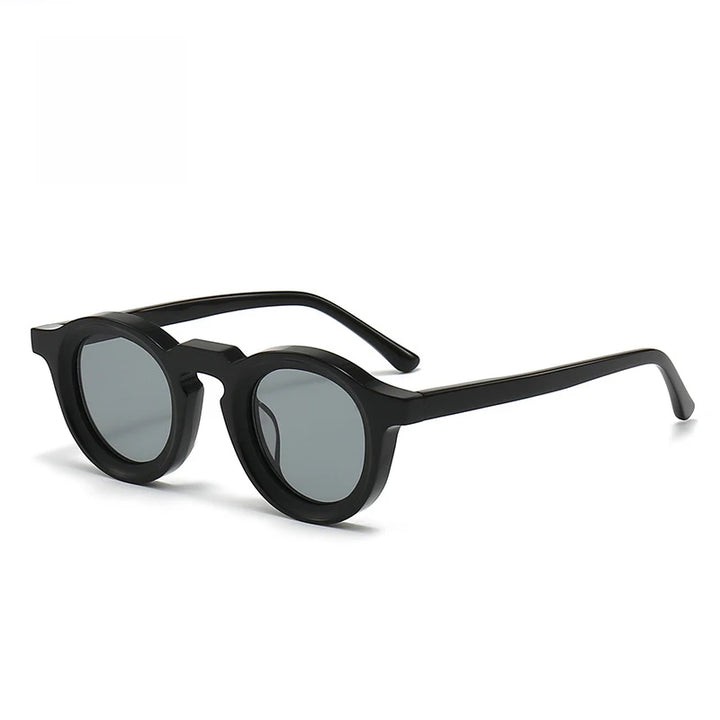 Black Mask Unisex Full Rim Round Acetate Sunglasses 442741 Full Rim Black Mask C1 As Shown 