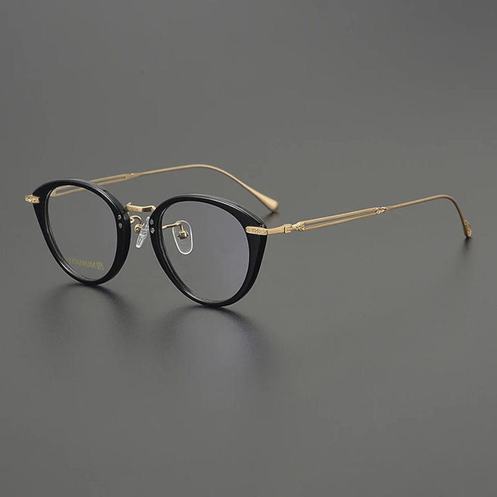 Nobler Unisex Full Rim Oval Acetate Titanium Eyeglasses 98009