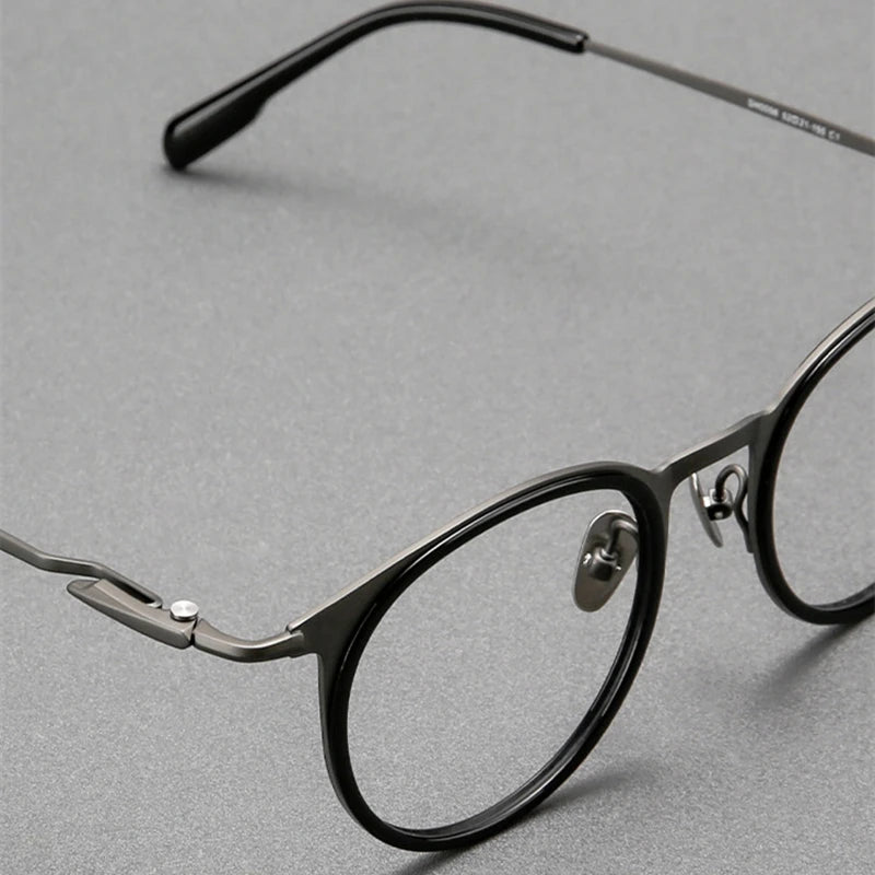 Black Mask Unisex Full Rim Oval Titanium Eyeglasses BM-0056