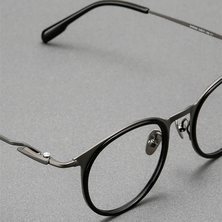 Black Mask Unisex Full Rim Oval Titanium Eyeglasses BM-0056