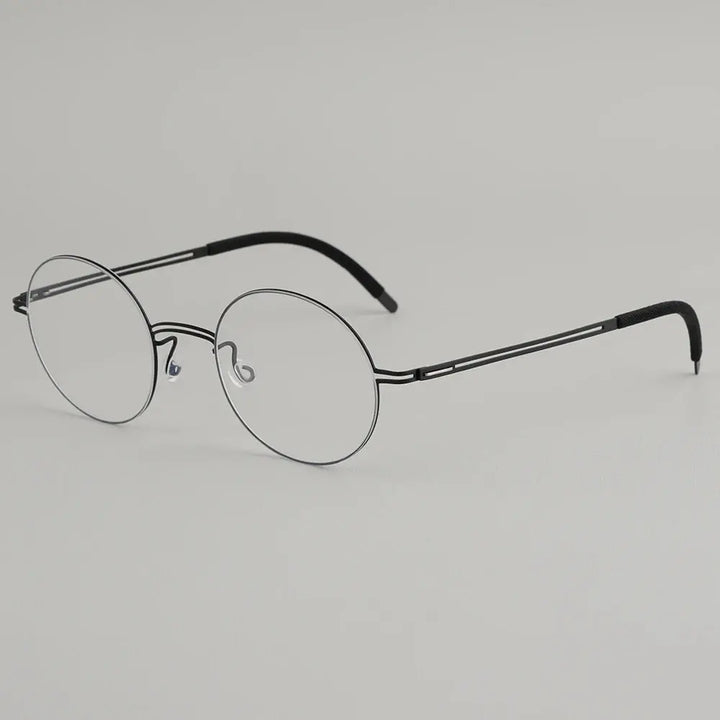 Bobbie 470100 Unisex Screwless Full Rim Round Titanium Frames FuzWeb