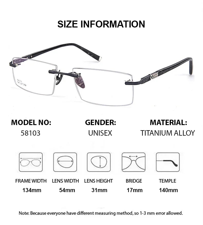 Summer Flower Women's Rimless Square Titanium Alloy Eyeglasses 883644