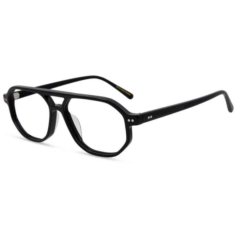 Nobler Unisex Full Rim Square Double Bridge Acetate Eyeglasses 5445 Full Rim Nobler C7  