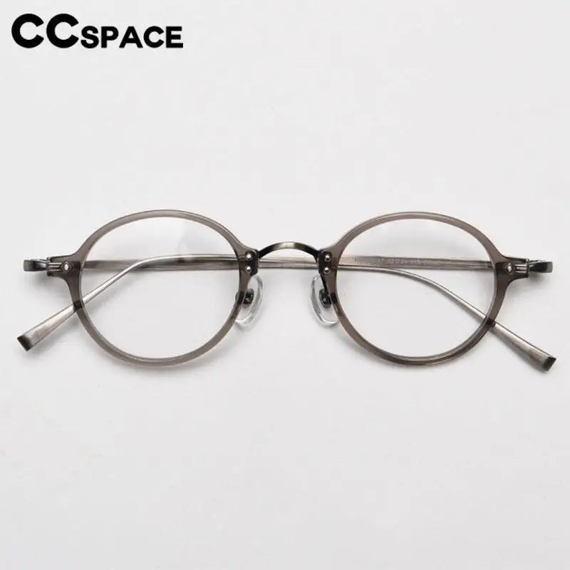 CCSpace Unisex Full Rim Small Round Acetate Eyeglasses 57268 Full Rim CCspace   