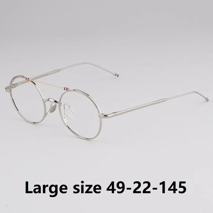 Bobbie Unisex Full Rim Round Double Bridge Titanium Eyeglasses 910910