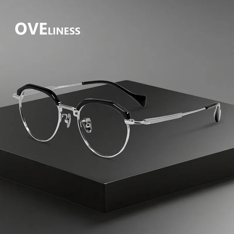 Oveliness Women's Full Rim Oval Acetate Titanium Eyeglasses 96020