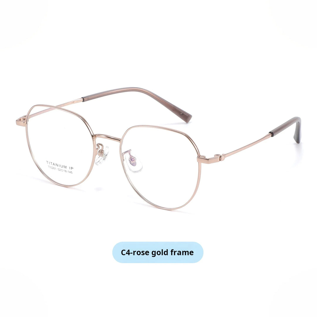 Xbora Unisex Full Rim Polygonal Pure Titanium Eyeglasses TI0261 — view 3 | Xbora at FuzWeb