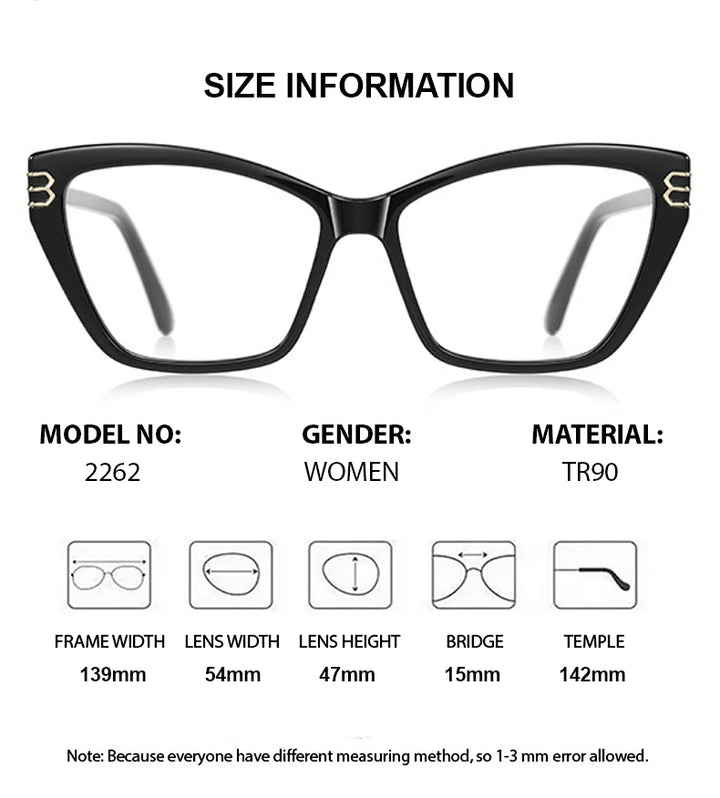 Chashma Ochki Women's Full Rim Cat Eye Tr 90 Alloy Eyeglasses 882262